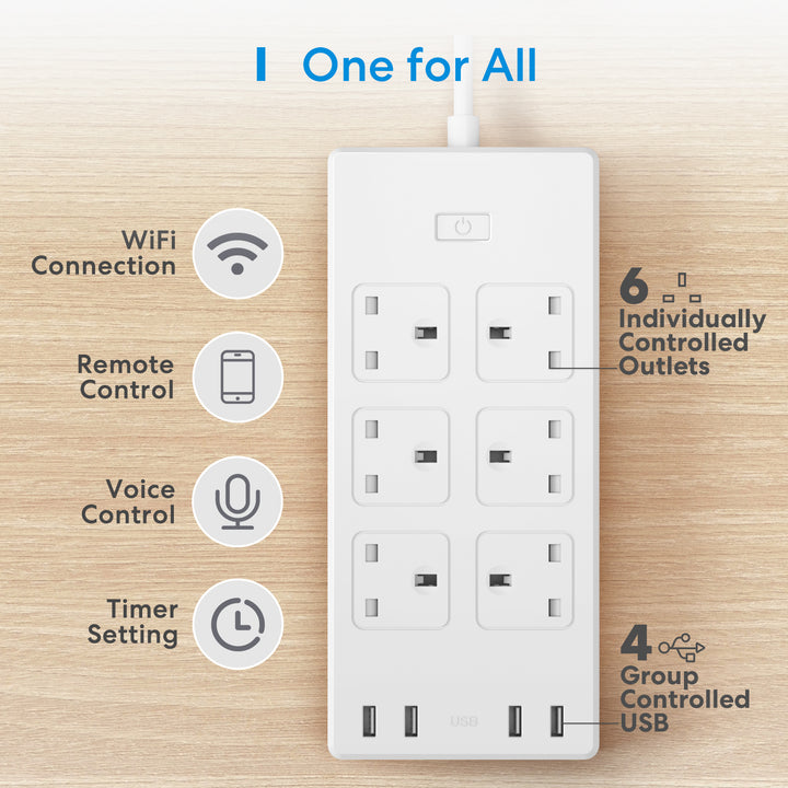 Meross Wi-Fi Controlled Power Strip With Surge Protector