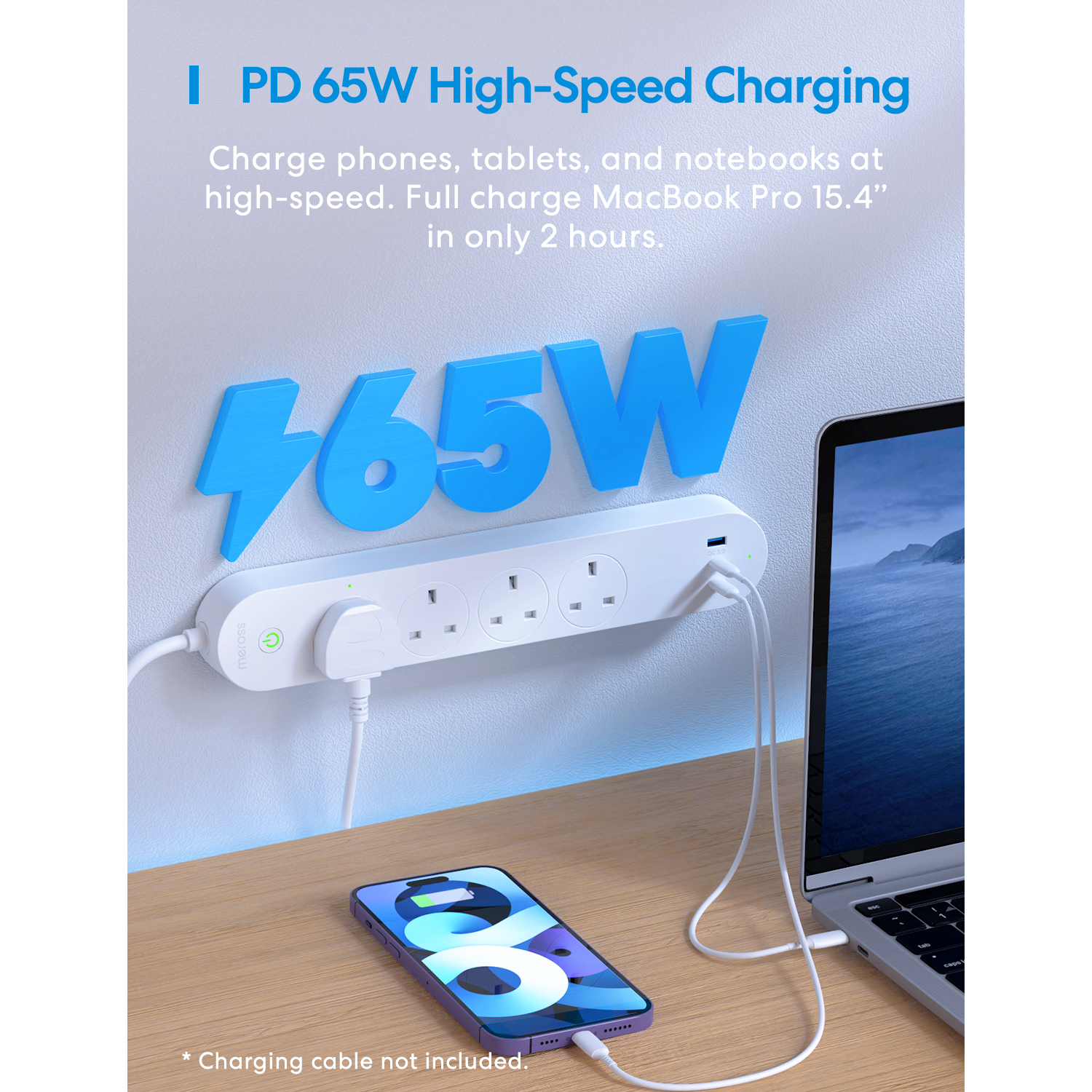 Meross Smart Wi-Fi Plug Strip with Fast Charger