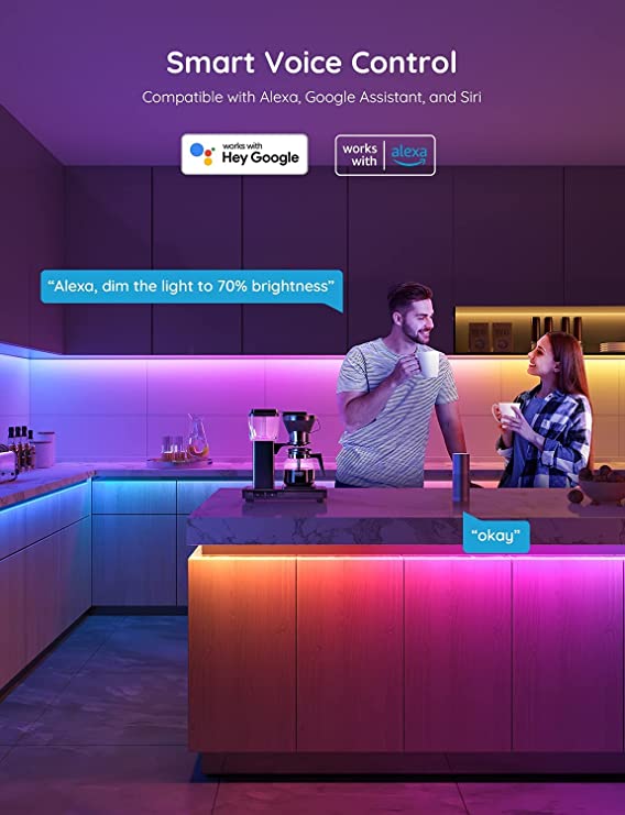 Govee RGBIC Basic Wi-Fi + Bluetooth LED Strip Lights
