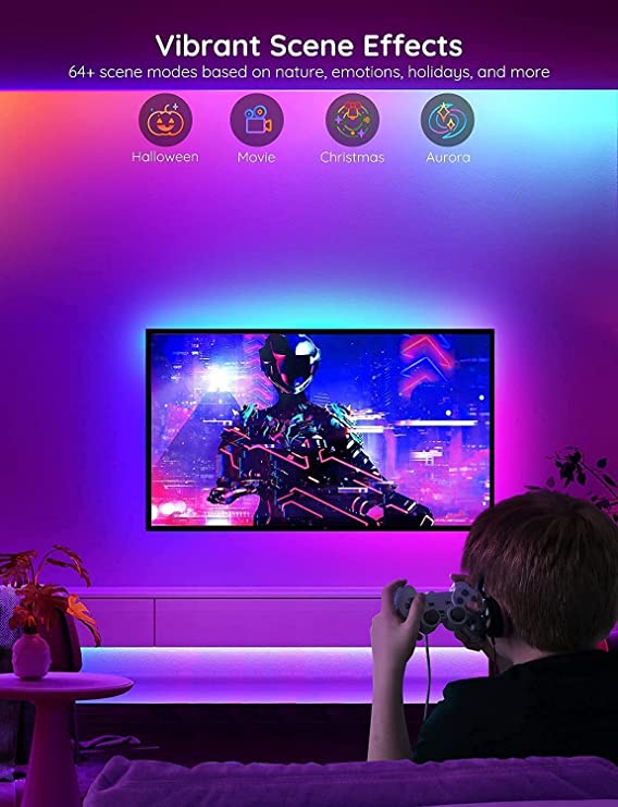 Govee RGBIC Basic Wi-Fi + Bluetooth LED Strip Lights