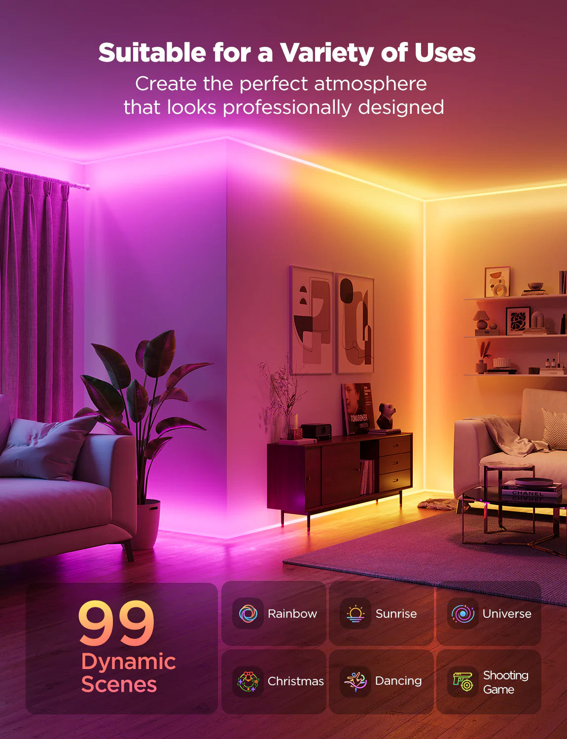 Govee Neon Rope Light for Wall Lining