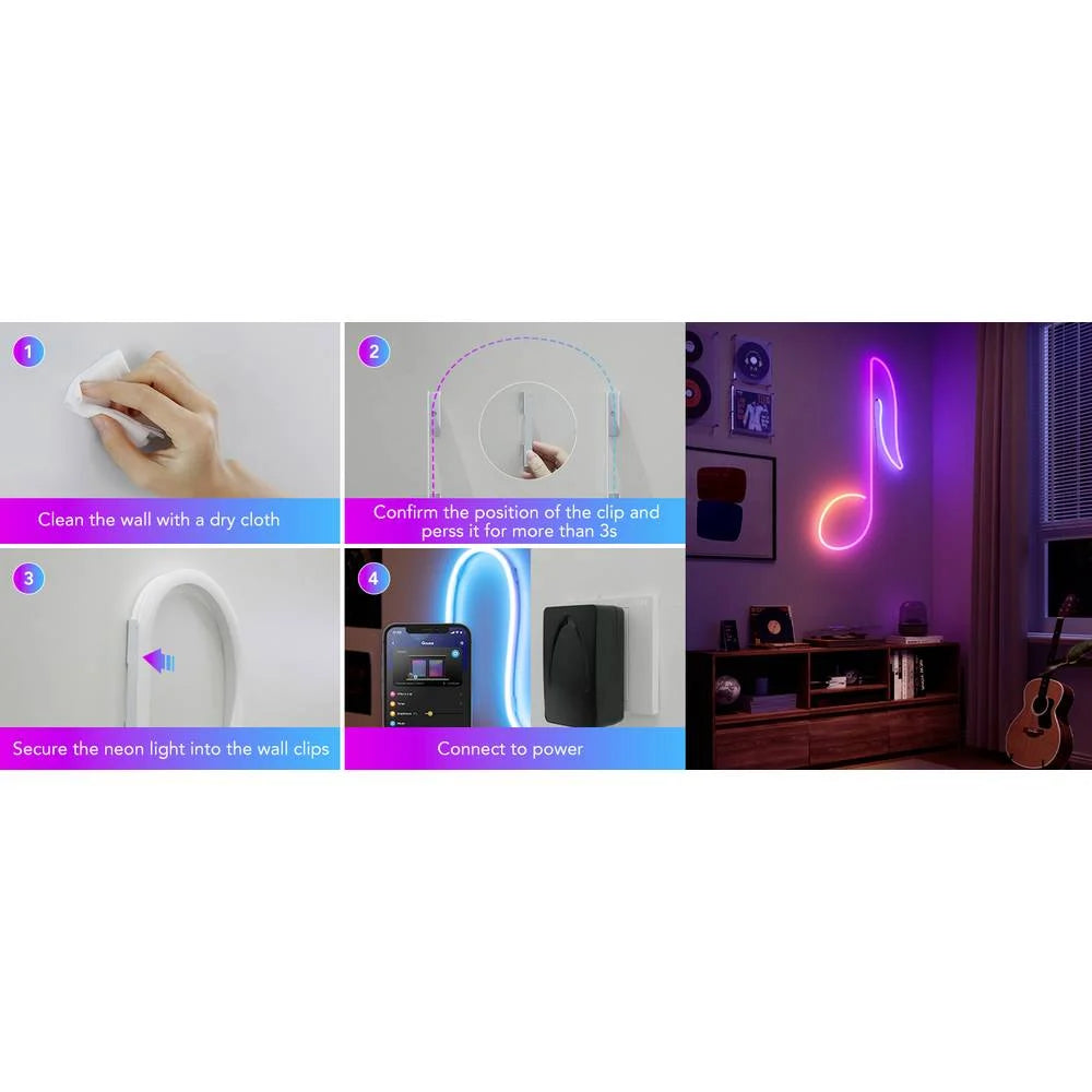 Govee Neon Rope Light 2 Brackets & Clips